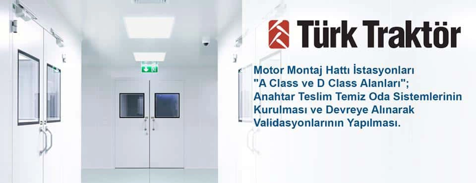 Türk Traktör montaj hattı temiz oda validasyonu.