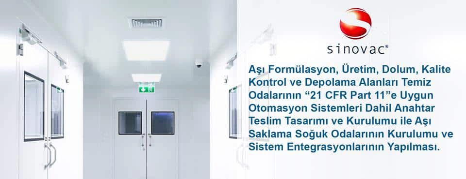 Sinovac aşı formülasyon temiz oda sistemleri.