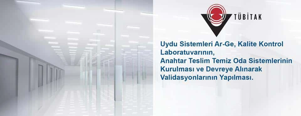 TÜBİTAK için temiz oda validasyonu ve sistem kurulumu.