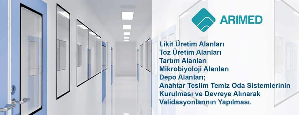 ARIMED üretim alanları için temiz oda sistem çözümleri ve validasyon işlemleri.